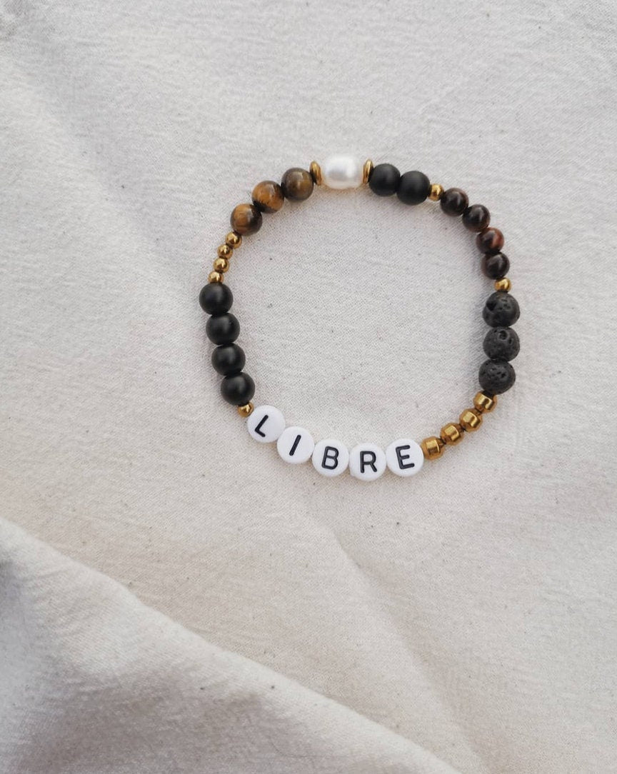 LIBRE pulsera de letras, con mensaje, empower
