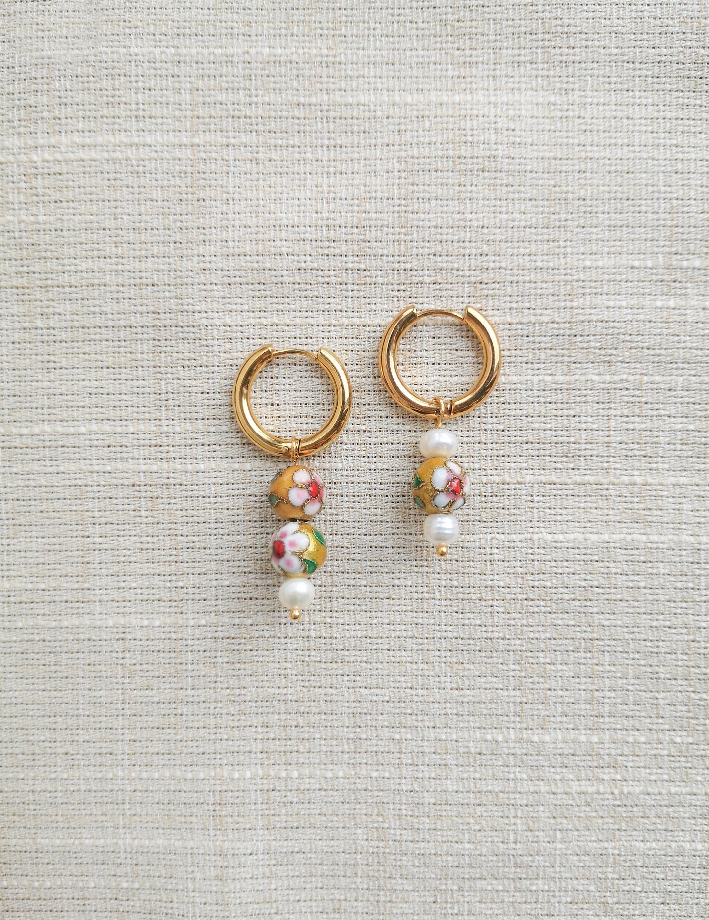 Pendientes flores, BLOOM, pendientes con perlas, boho