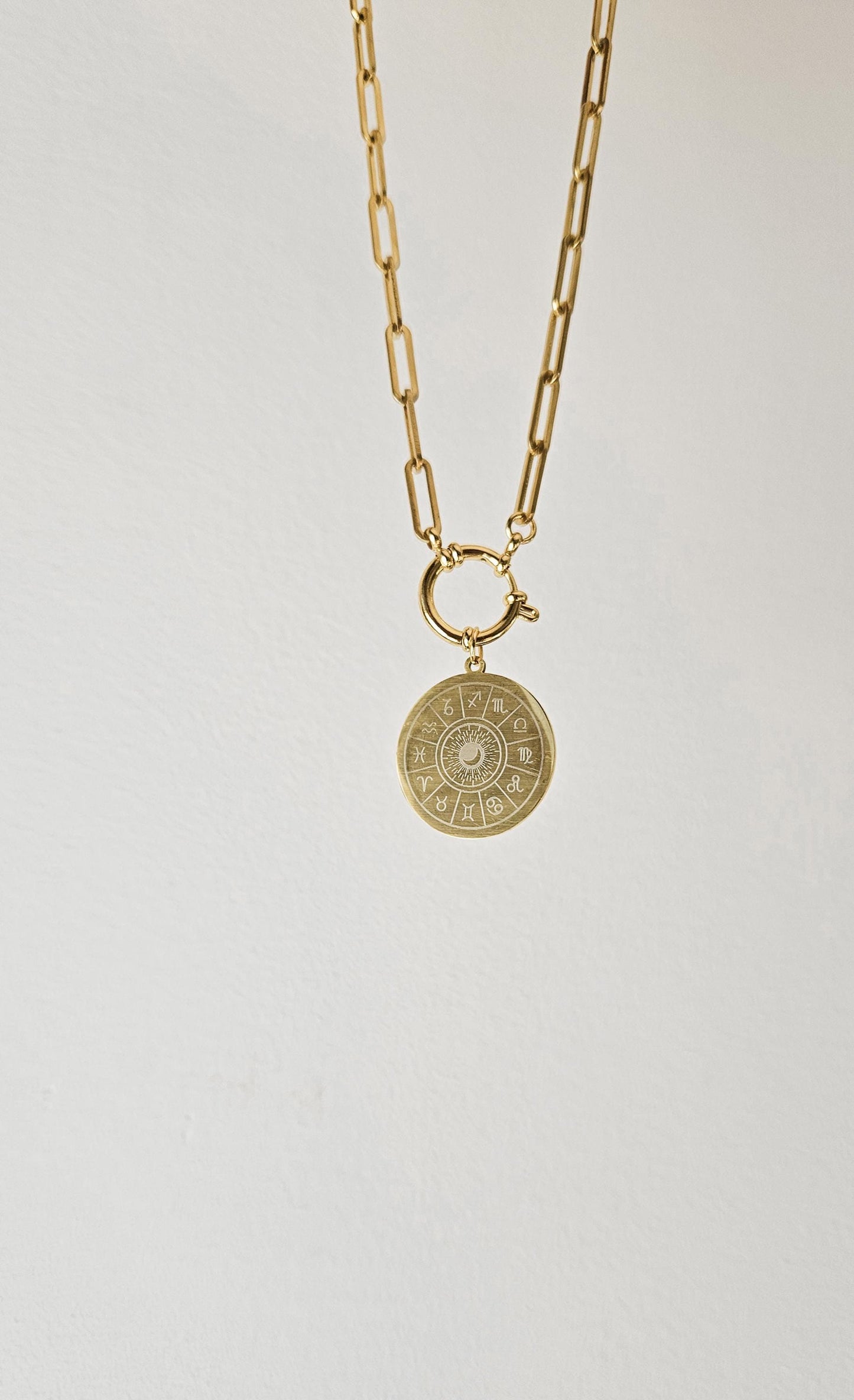 Collar ASTRAL oro, rueda zodiacal