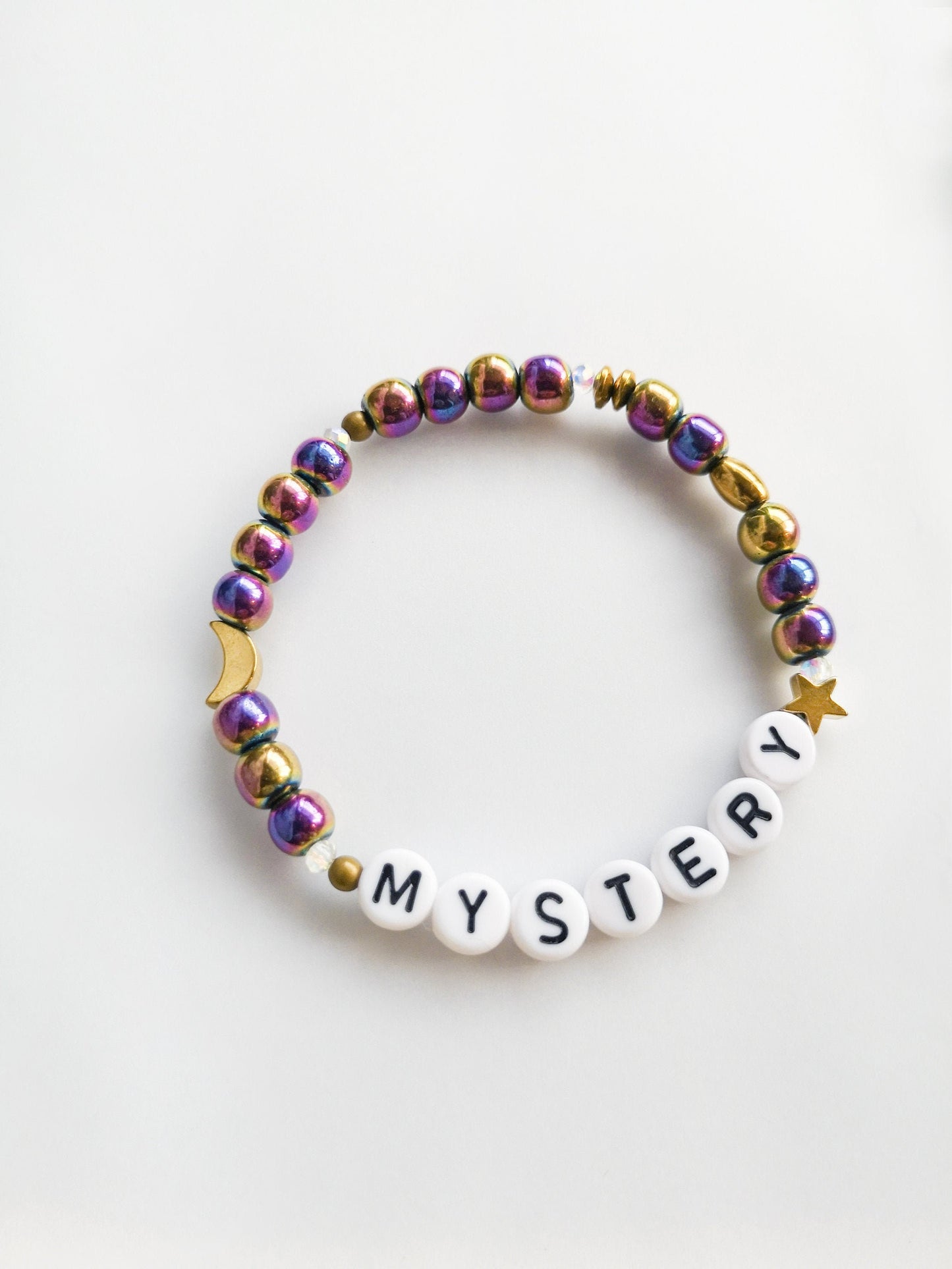 Pulsera MYSTERY, pulsera iridiscente, hematite, rainbow