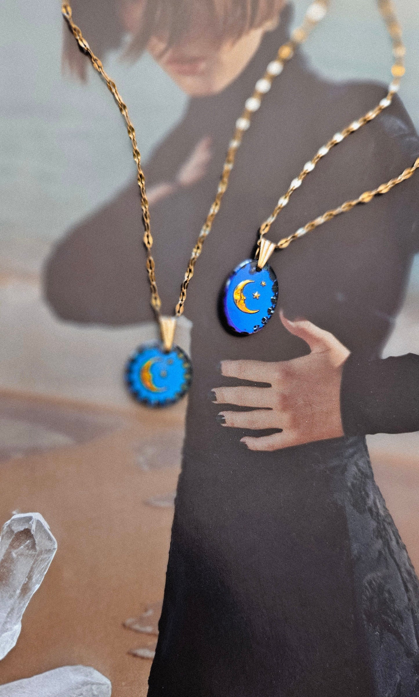 Collar luna, MIDNIGHT MOON, vintage