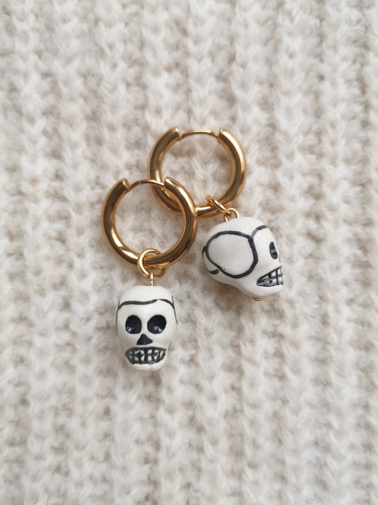 Pendientes calaveras, EFÍMERO gold