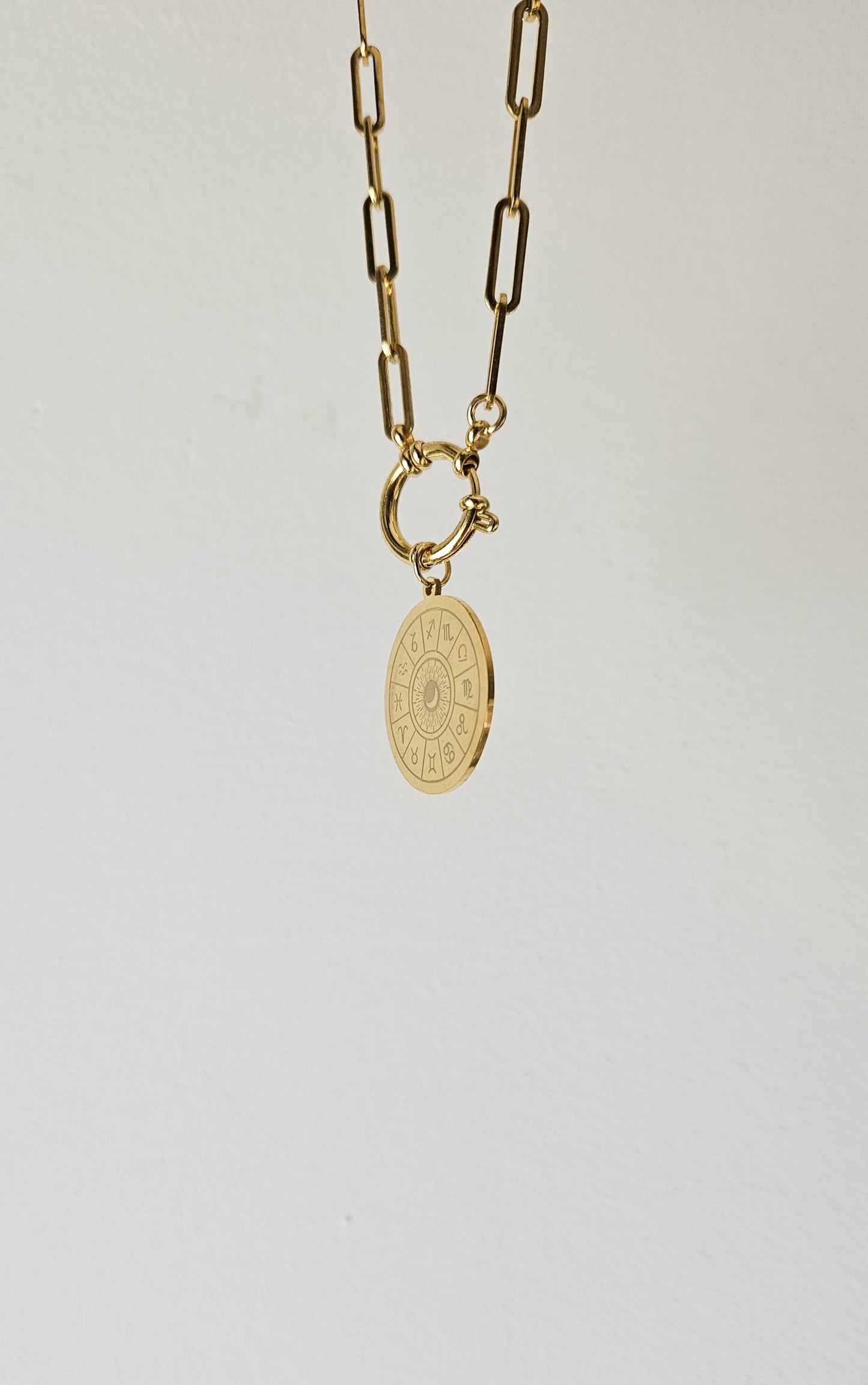 Collar ASTRAL oro, rueda zodiacal