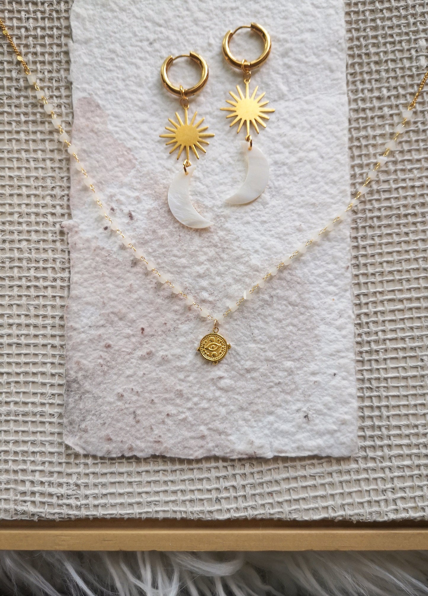 Pendientes luna, sol, AMANECER, pendientes boho