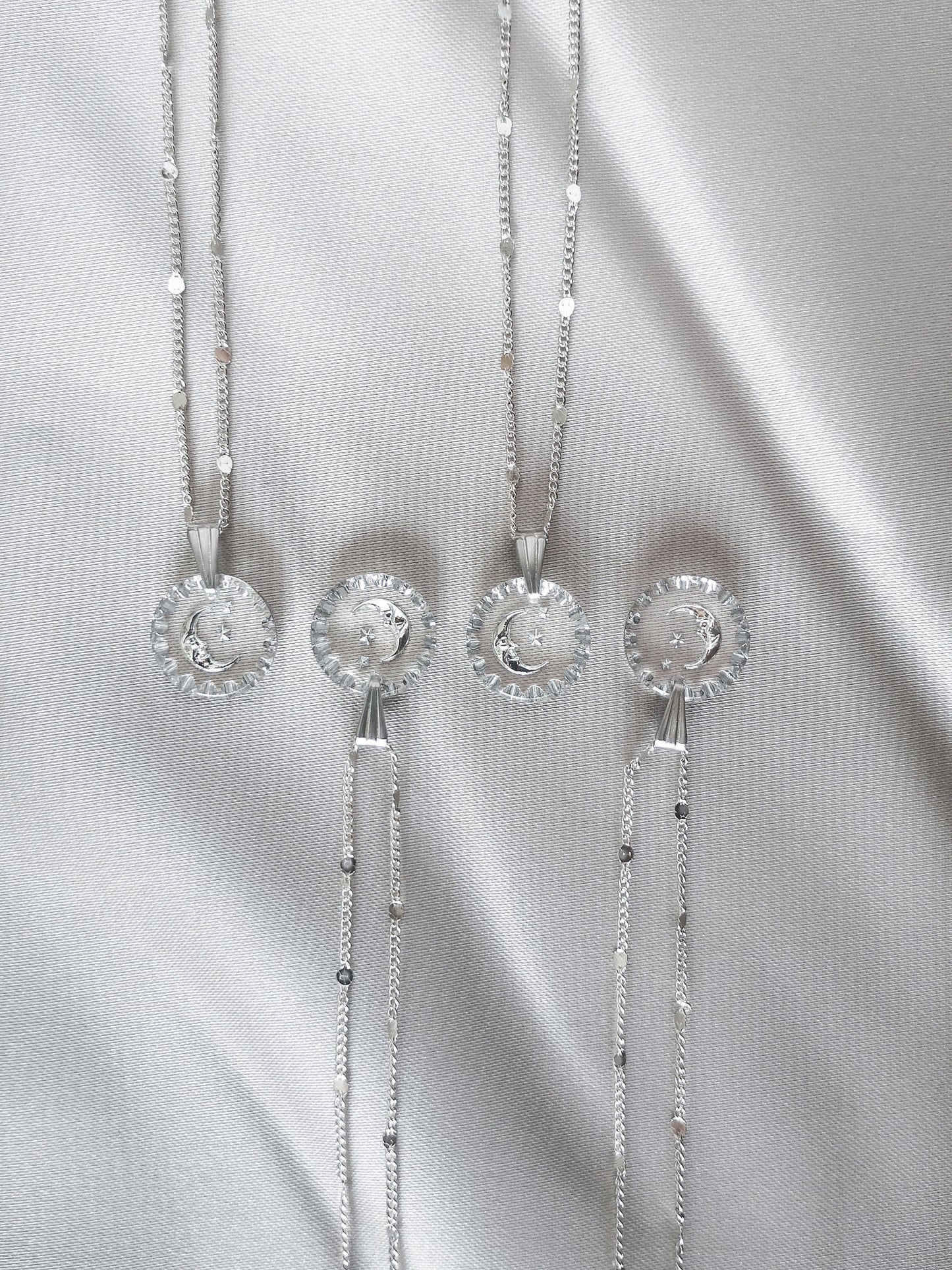 Collar luna,  MOONRISE, colgante cristal vintage