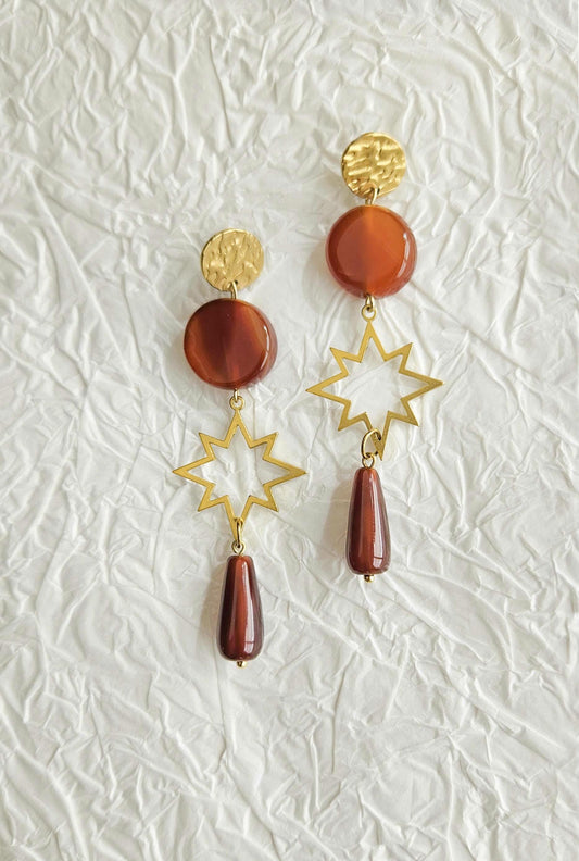 Pendientes SANGUIS DRACONIS,  amuleto de poder, cornalina