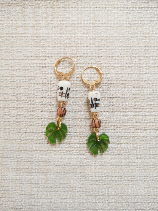 Pendientes TIKI, hula, pin up, pendientes calaveras