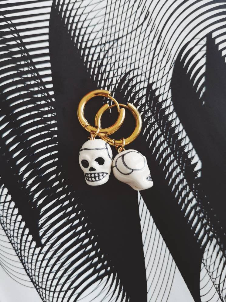 Pendientes calaveras, EFÍMERO gold