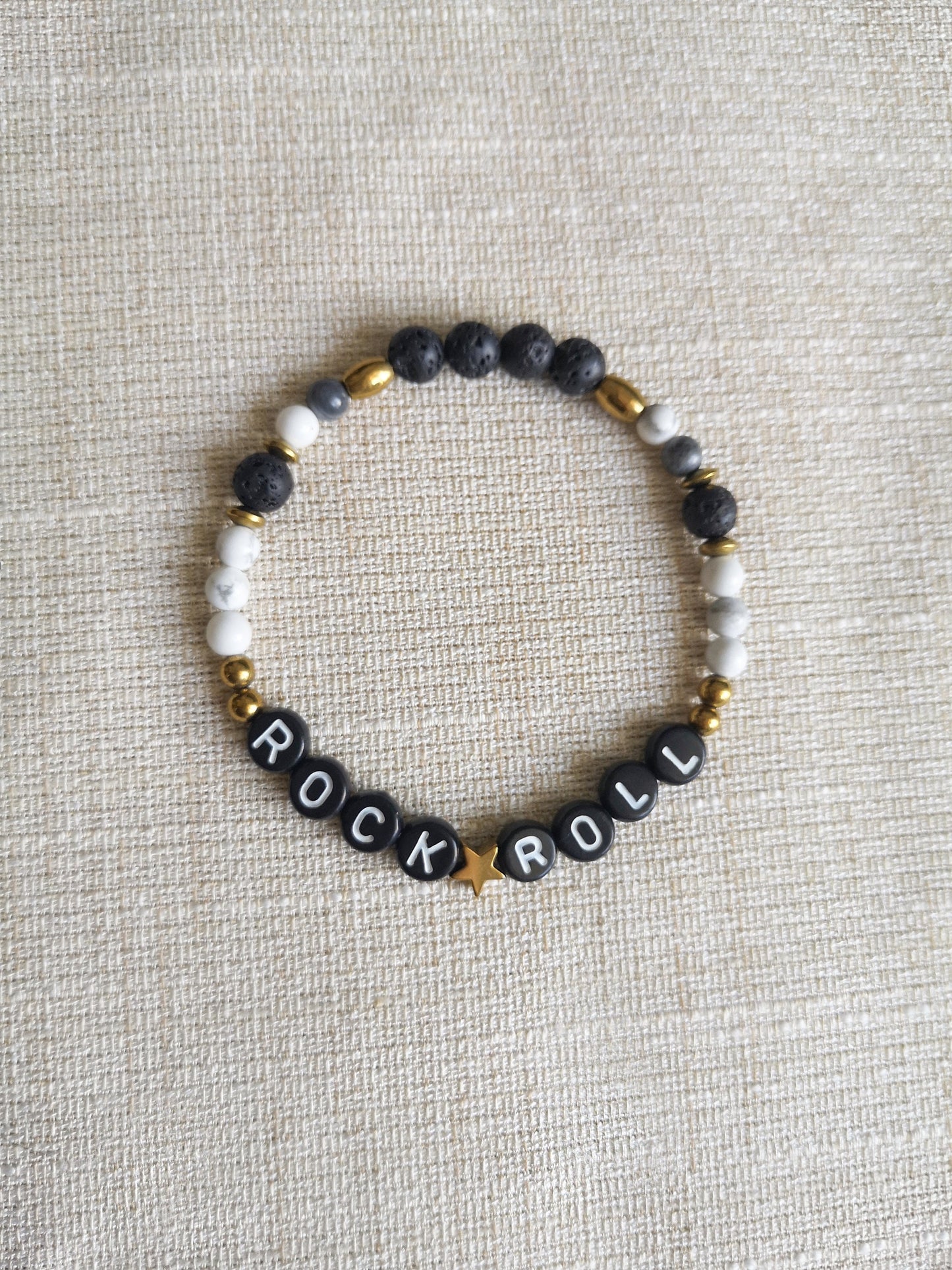 pulsera de letras, ROCK & ROLL, palabras