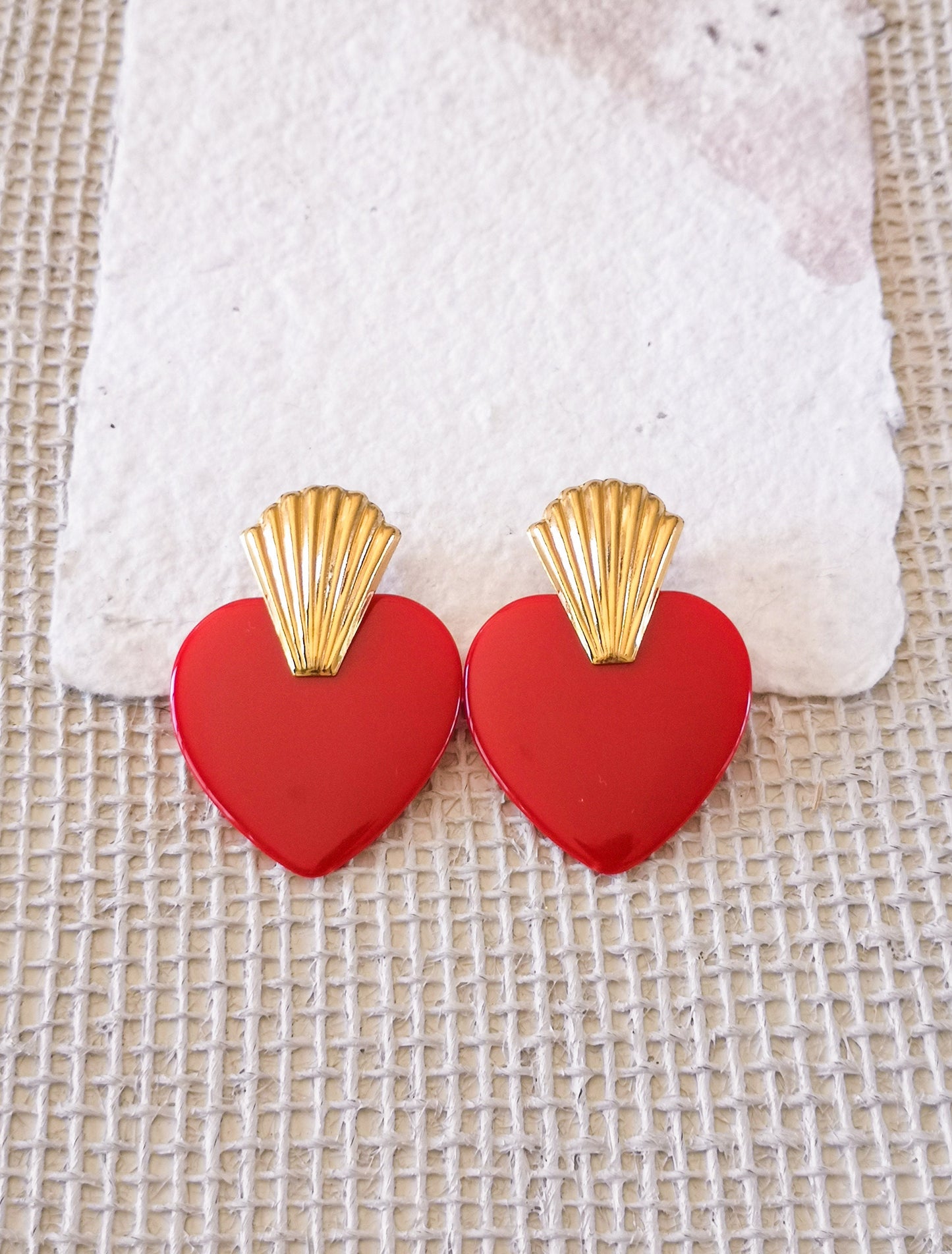 Pendientes Corazón ardiente, FLAMING HEART, pendientes exvoto