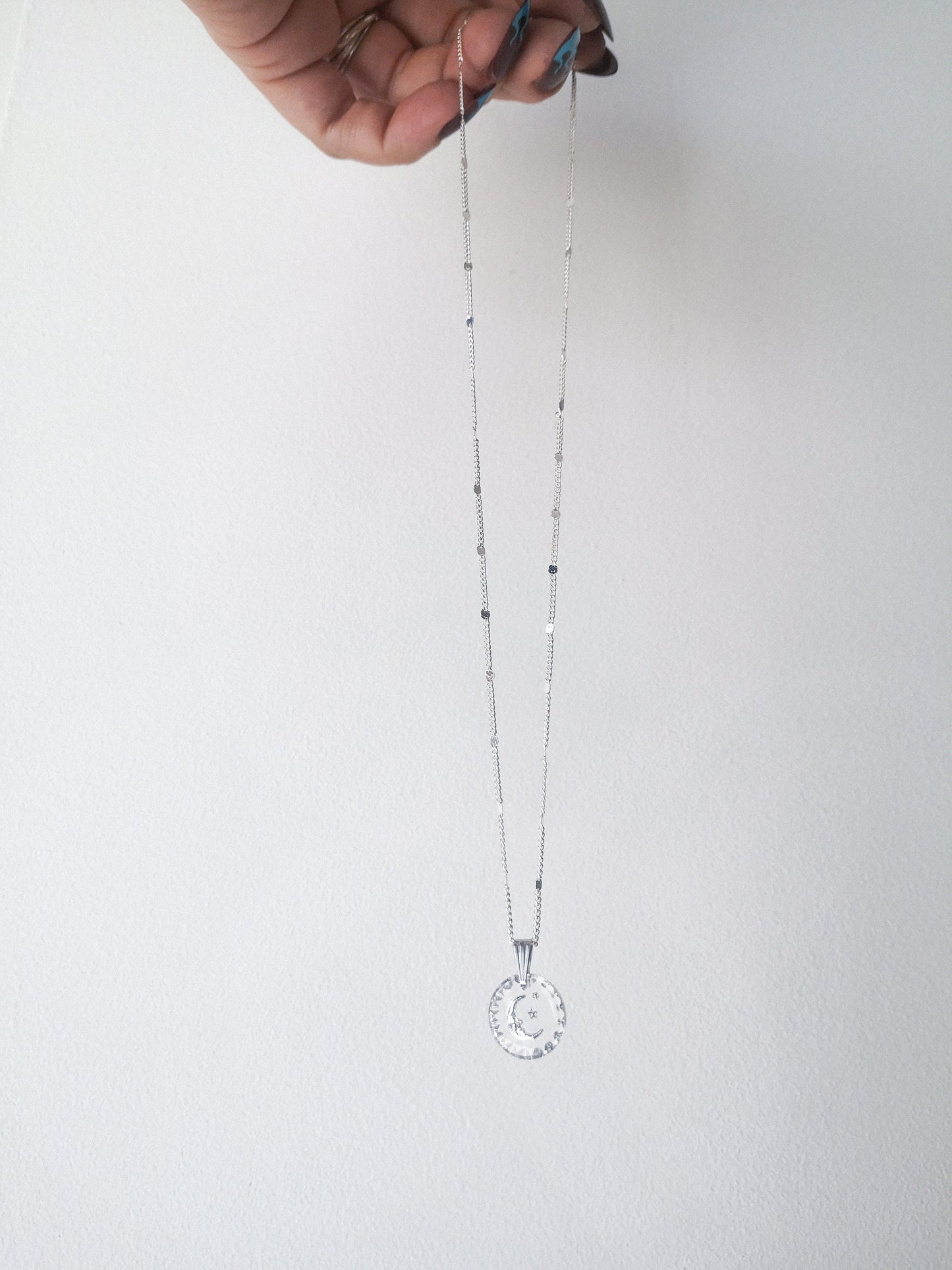 Collar luna,  MOONRISE, colgante cristal vintage