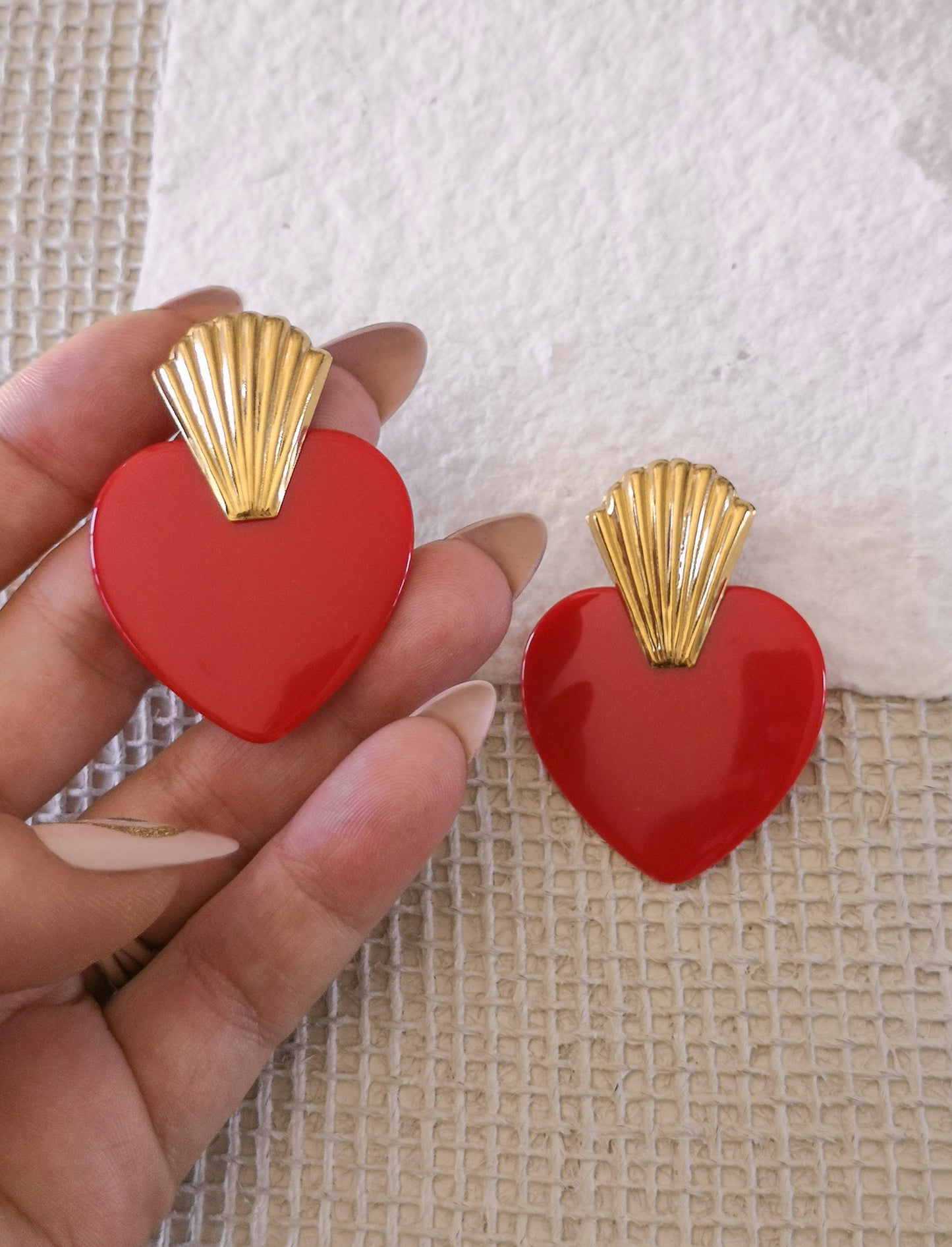 Pendientes Corazón ardiente, FLAMING HEART, pendientes exvoto