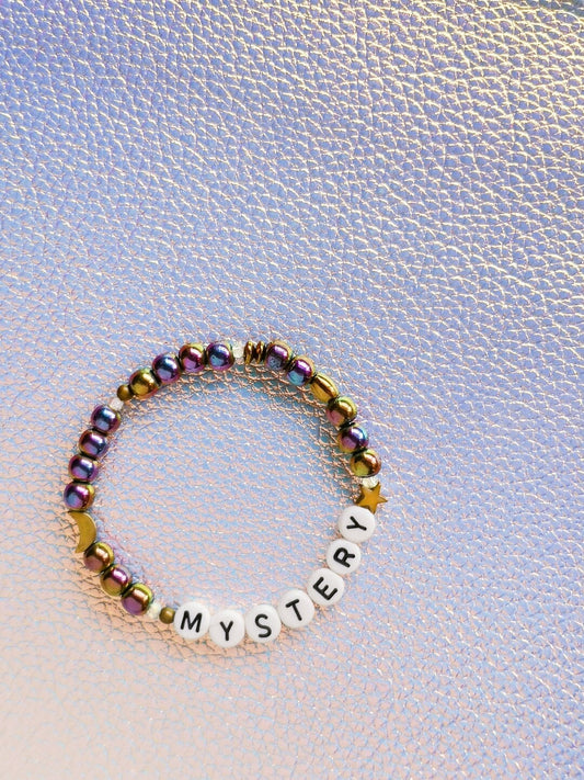 Pulsera MYSTERY, pulsera iridiscente, hematite, rainbow