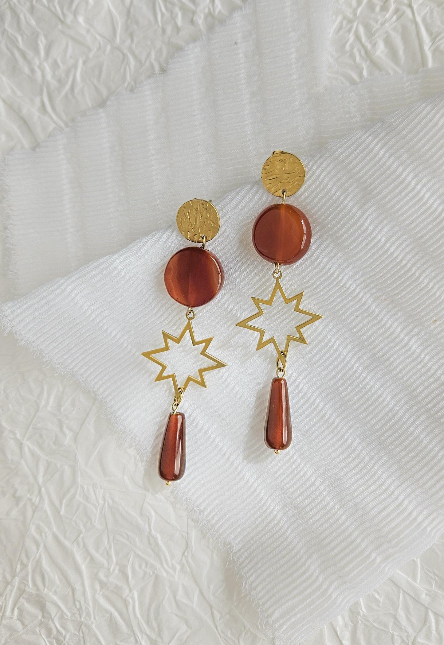 Pendientes SANGUIS DRACONIS,  amuleto de poder, cornalina
