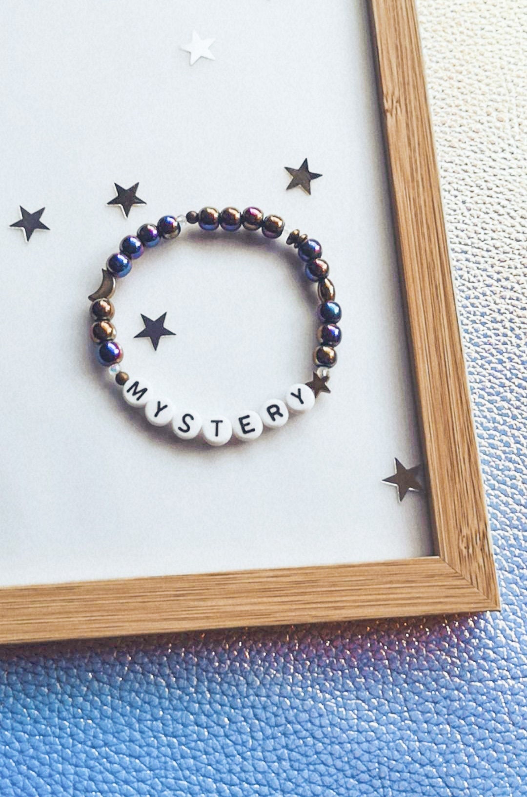 Pulsera MYSTERY, pulsera iridiscente, hematite, rainbow