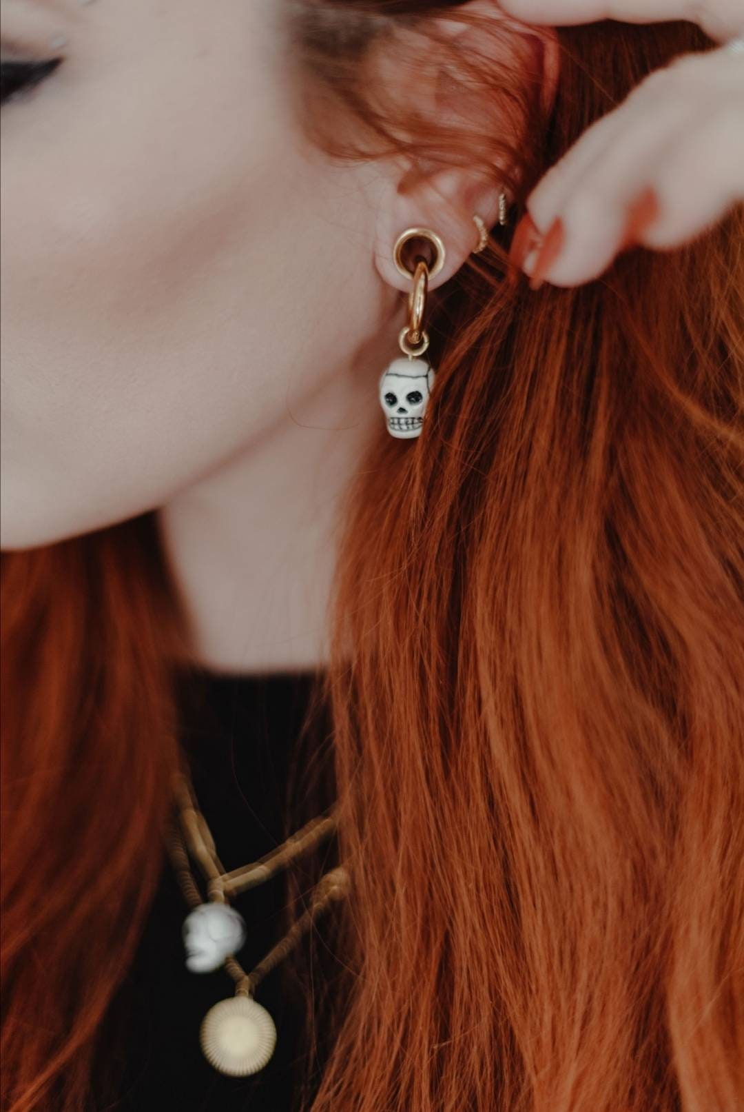 Pendientes calaveras, EFÍMERO gold