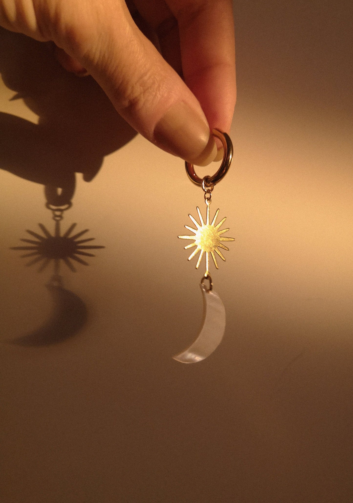 Pendientes luna, sol, AMANECER, pendientes boho