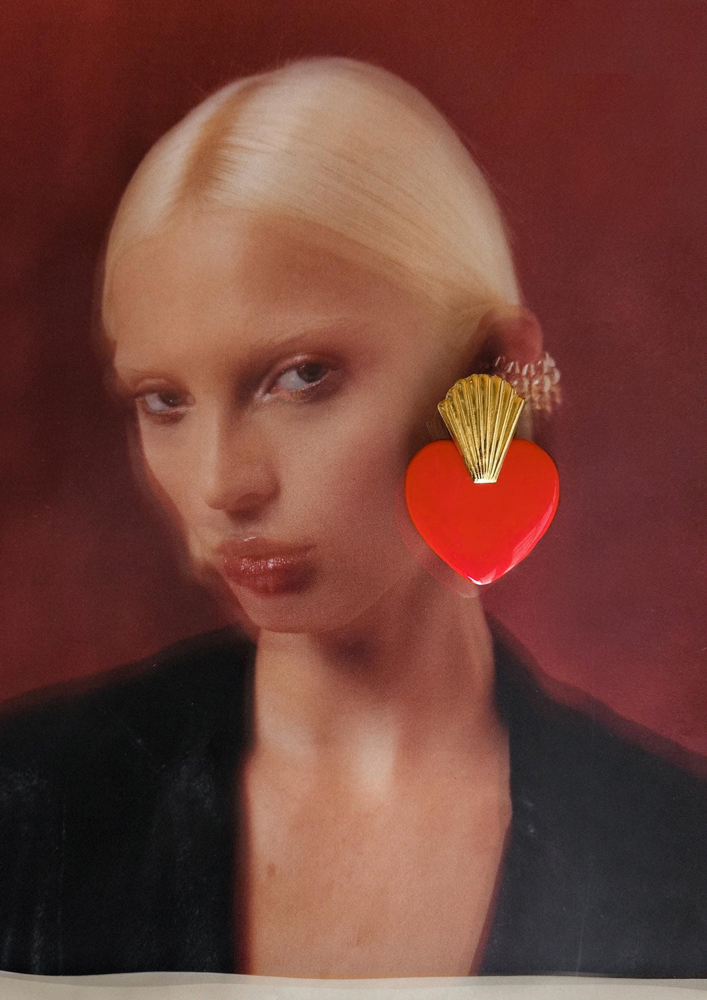Pendientes Corazón ardiente, FLAMING HEART, pendientes exvoto