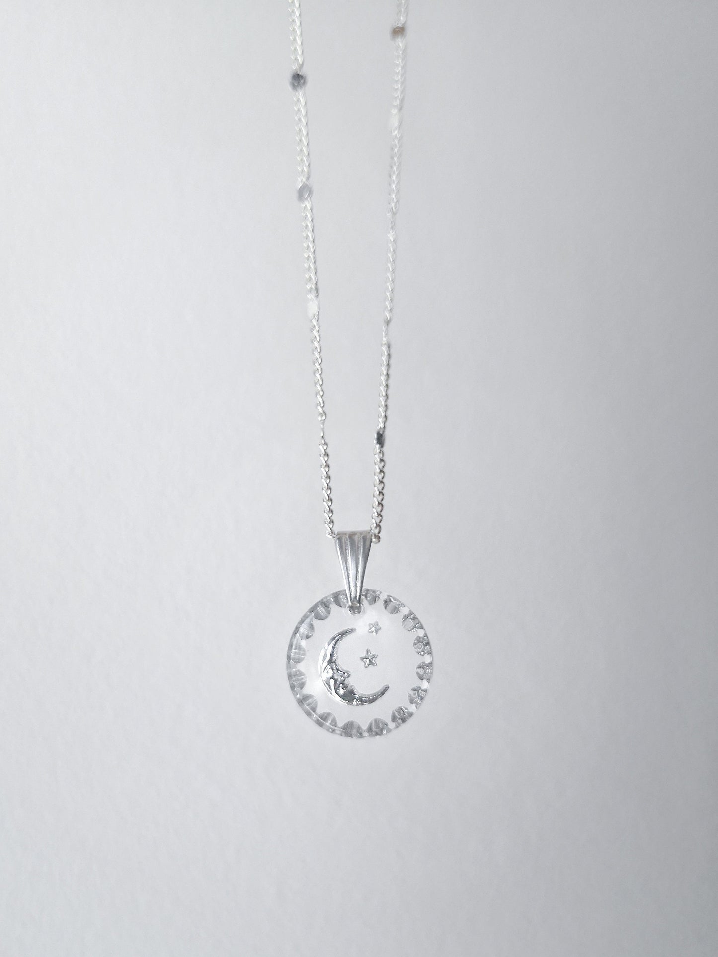 Collar luna,  MOONRISE, colgante cristal vintage