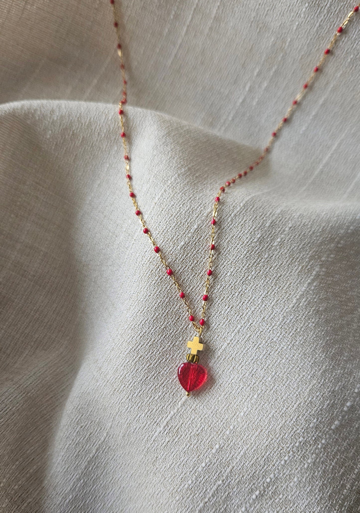 Collar sagrado corazón, mini SACRED HEART,  ex voto, milagrito