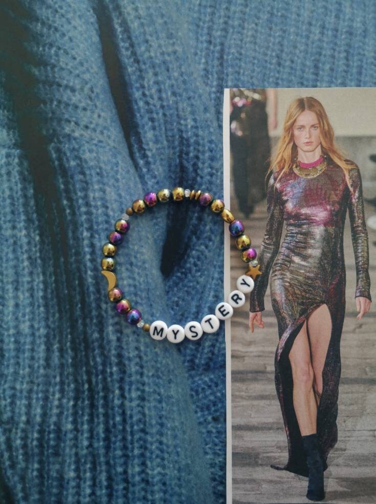 Pulsera MYSTERY, pulsera iridiscente, hematite, rainbow