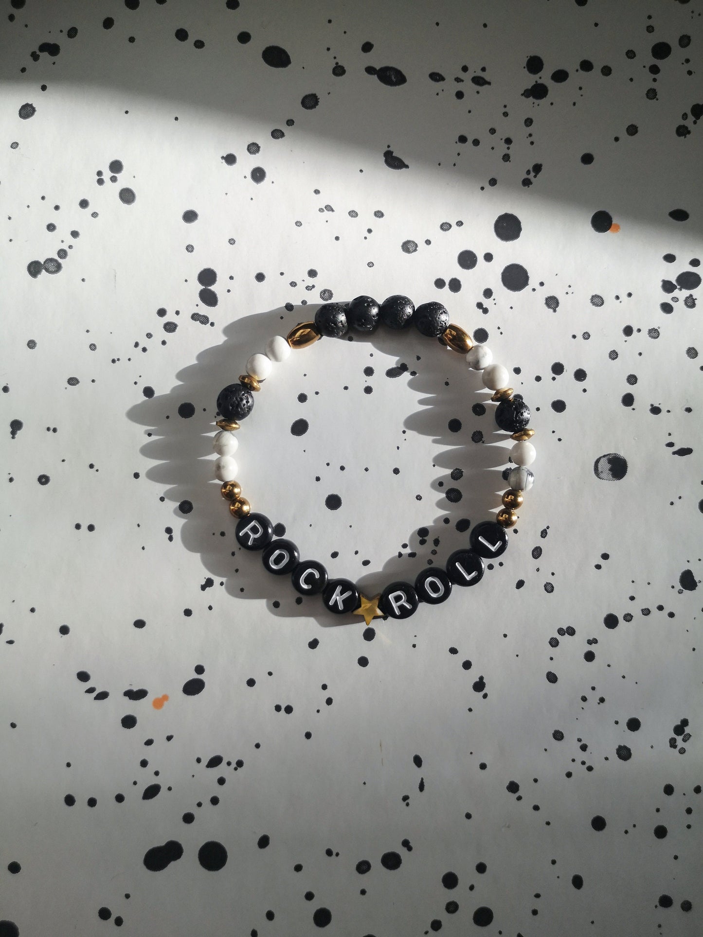 pulsera de letras, ROCK & ROLL, palabras
