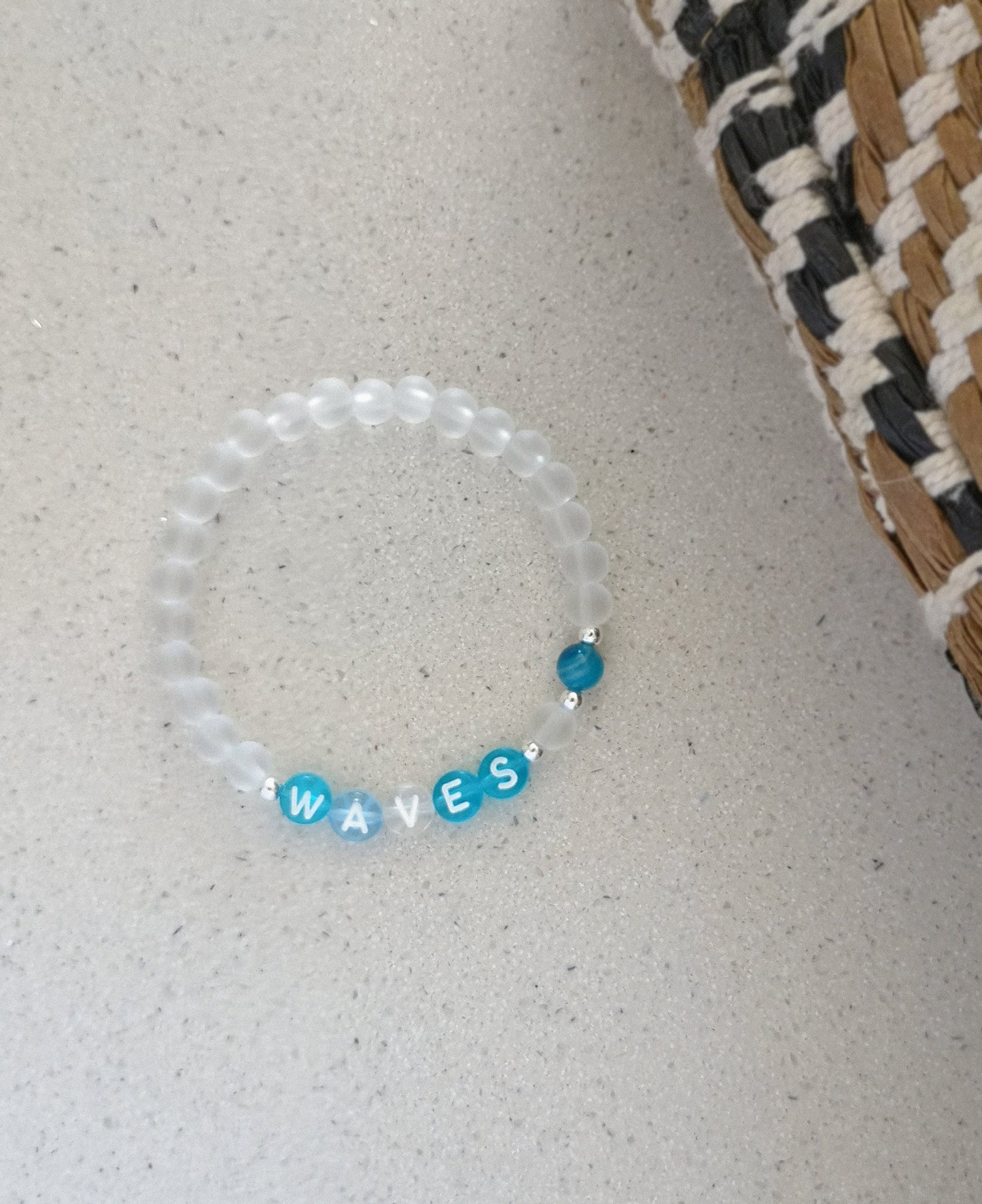 pulsera de letras, WAVES, olas, amante del mar, surf