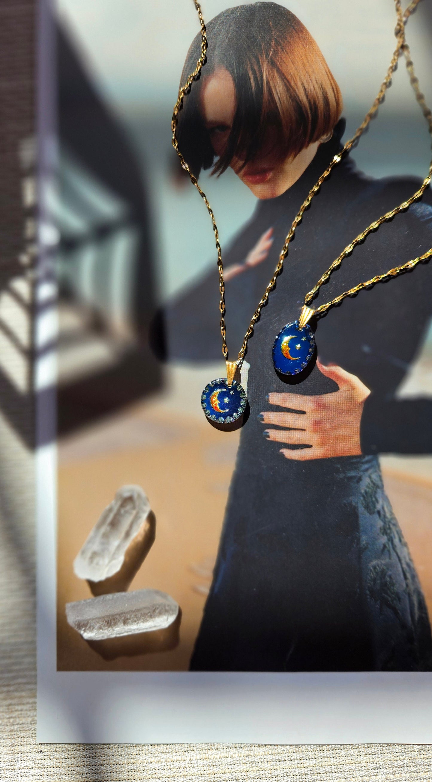 Collar luna, MIDNIGHT MOON, vintage