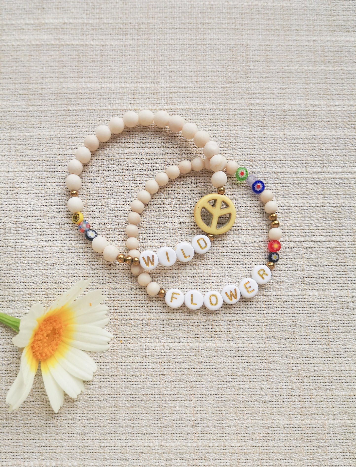 pulsera de letras, WILDFLOWER, libre, free soul
