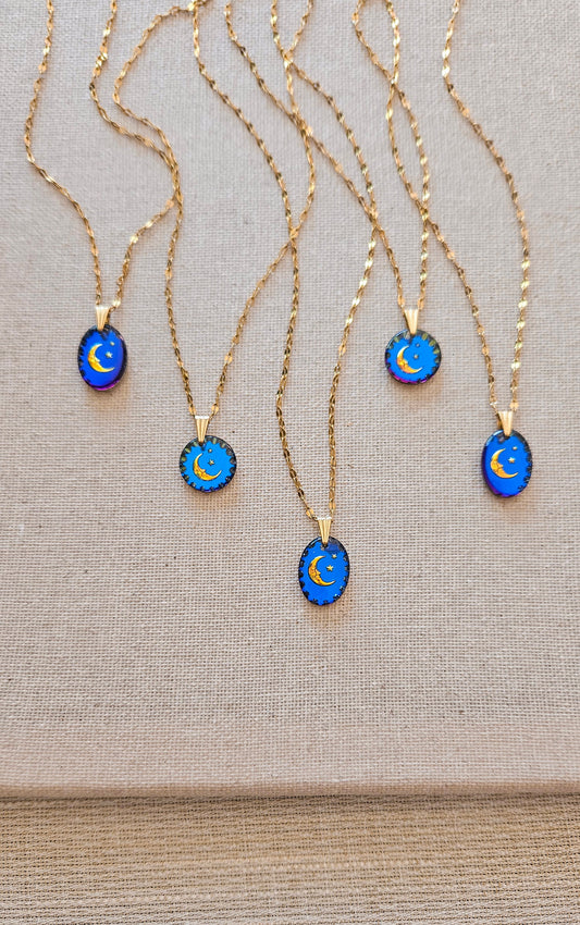 Collar luna, MIDNIGHT MOON, vintage
