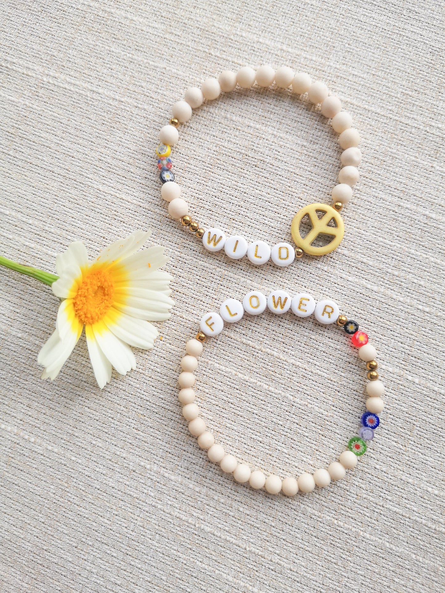 pulsera de letras, WILDFLOWER, libre, free soul