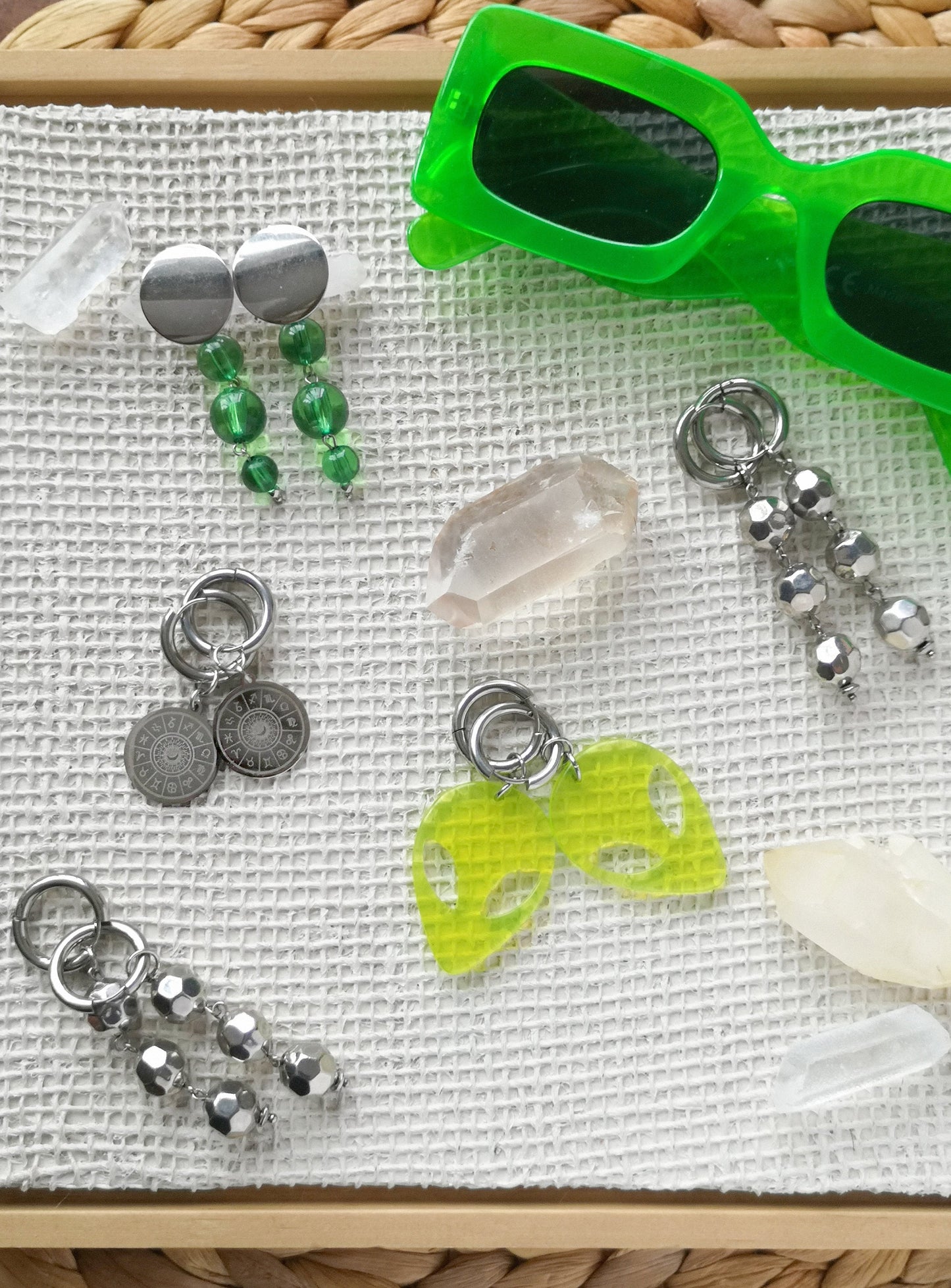 Pendientes reciclados, COMETA, vintage
