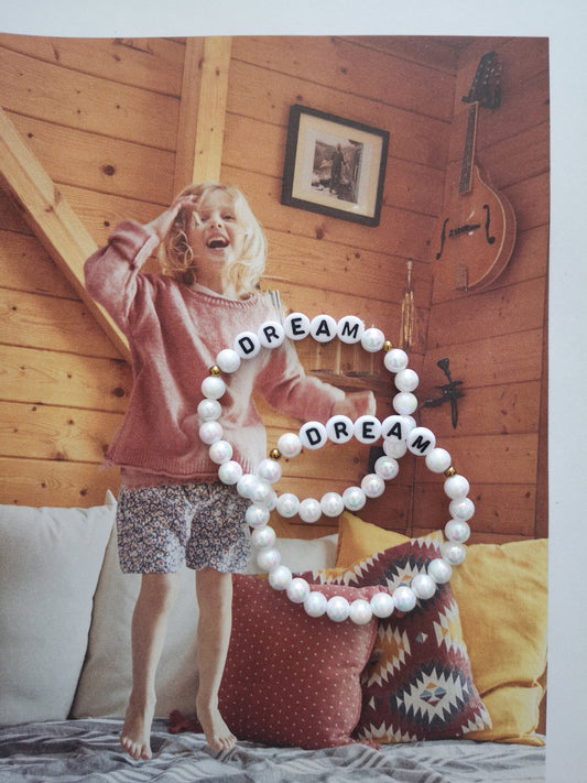 Pulsera infantil, DREAM, pulsera de letras