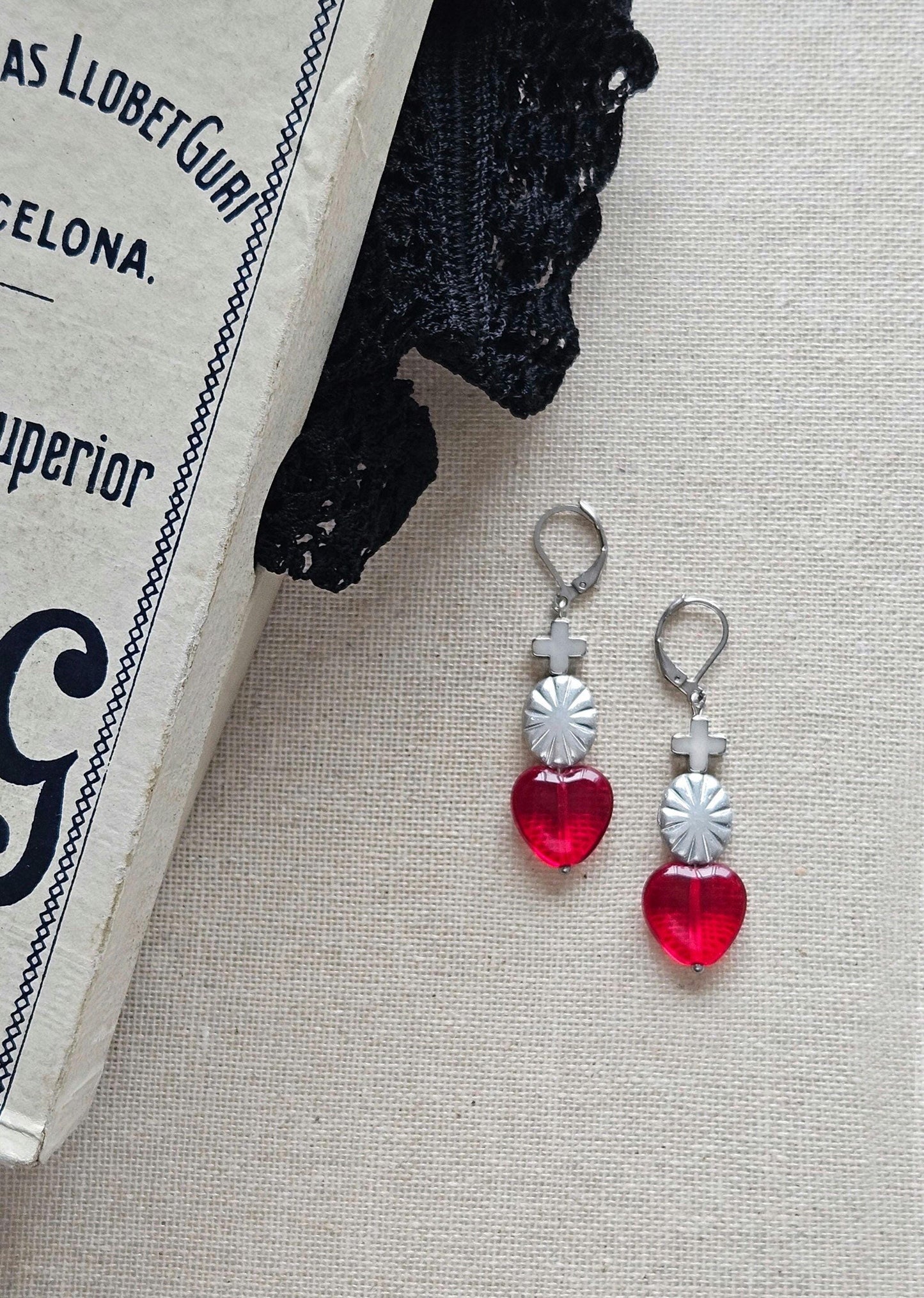 Pendientes DRÁCULA, corazón, exvoto