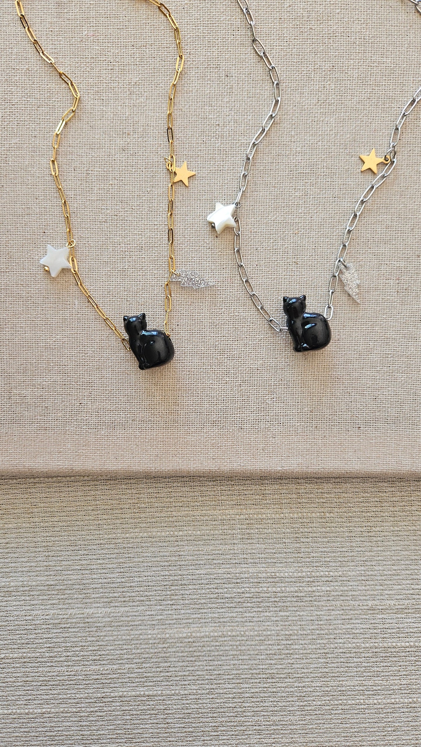 Collar BLACK CAT, buena suerte, amuleto