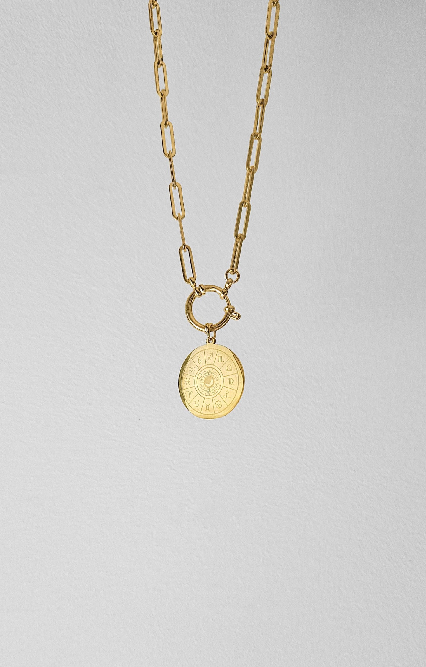 Collar ASTRAL oro, rueda zodiacal
